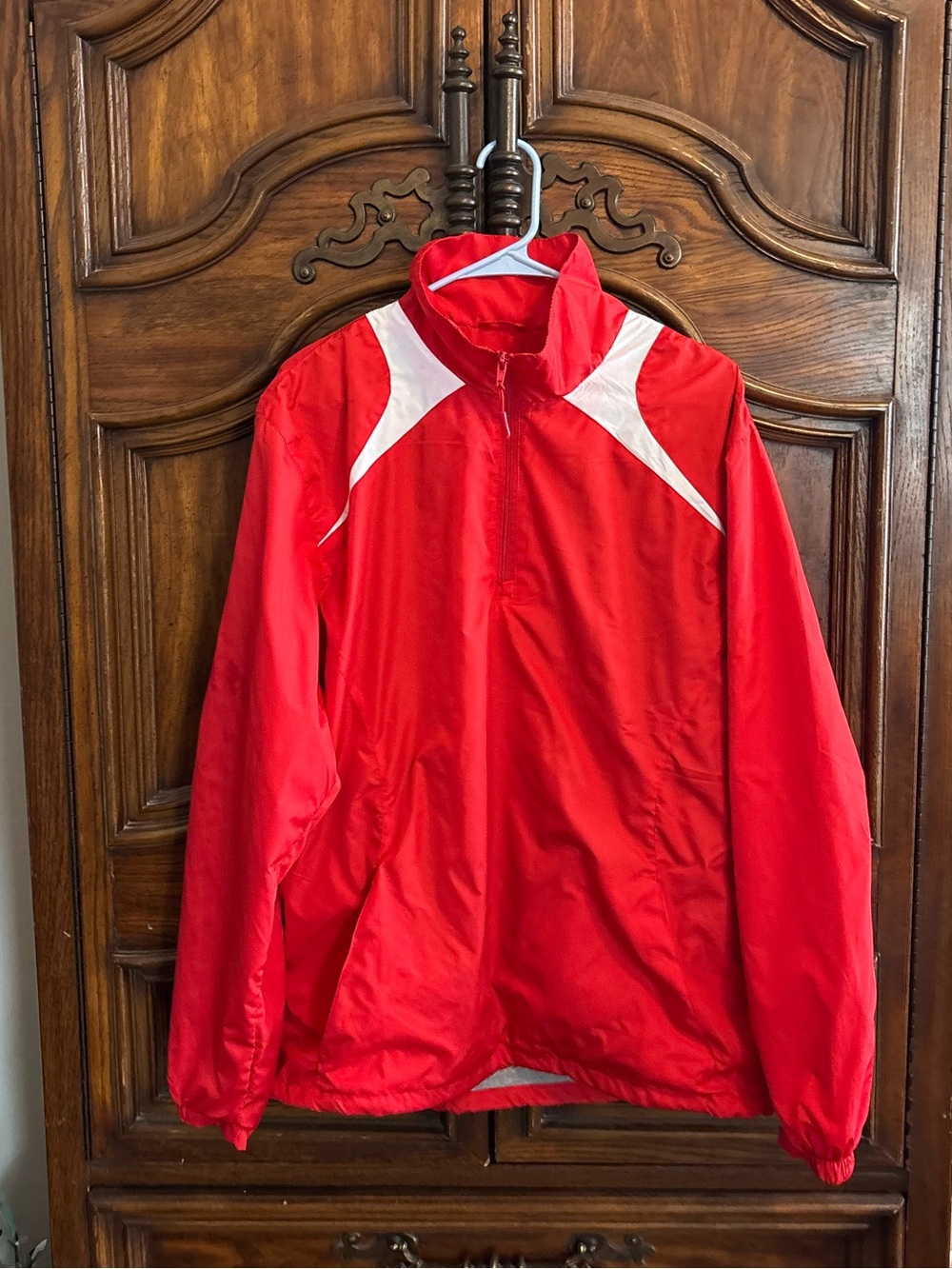 Pinnacle red windbreaker sweater